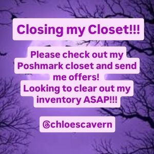 Poshmark Closet Closing Announcement - Purple Text Graphic